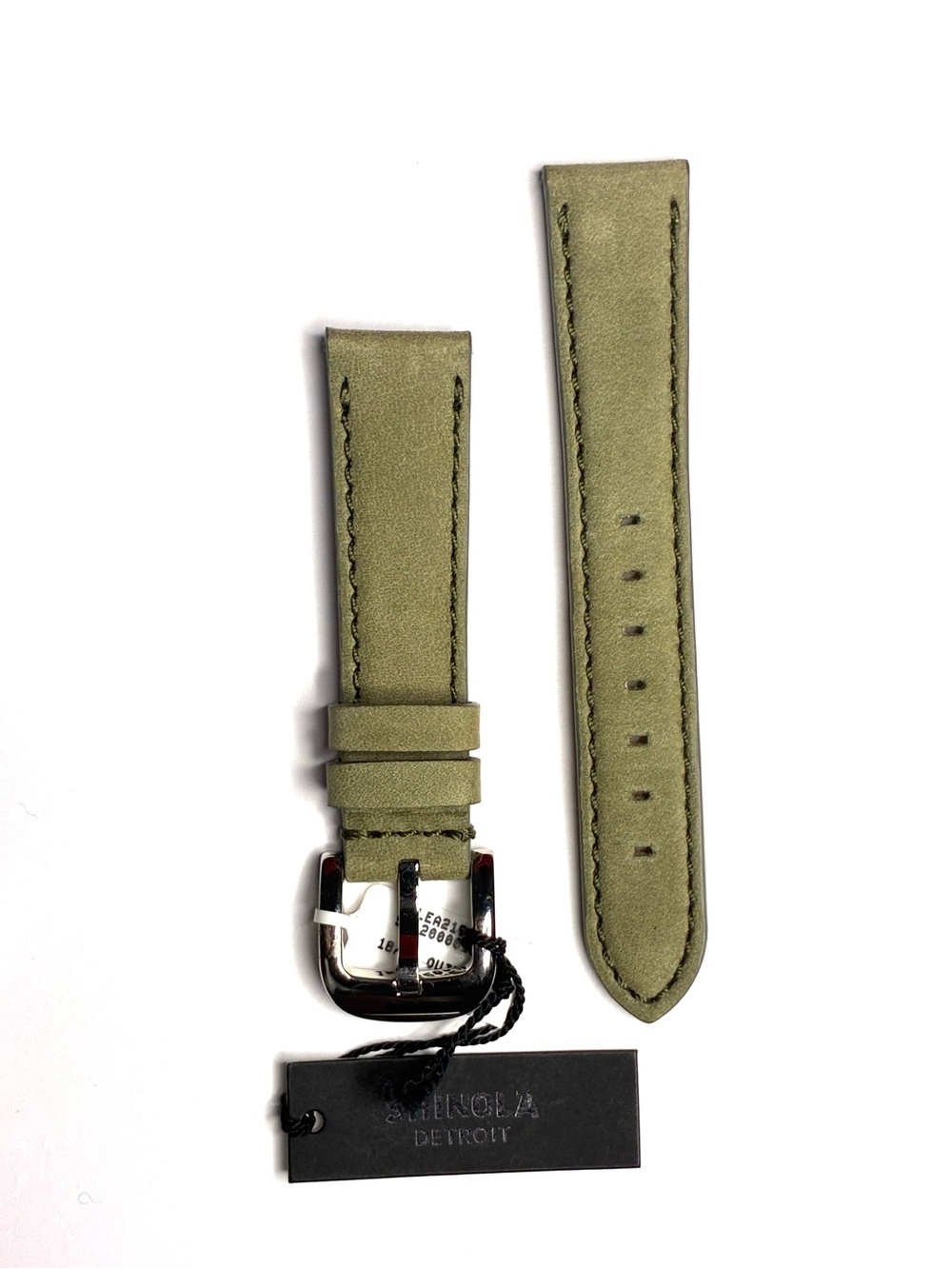 Shinola Detroit 18mm Olive Green Leather Watch Strap - NWT
